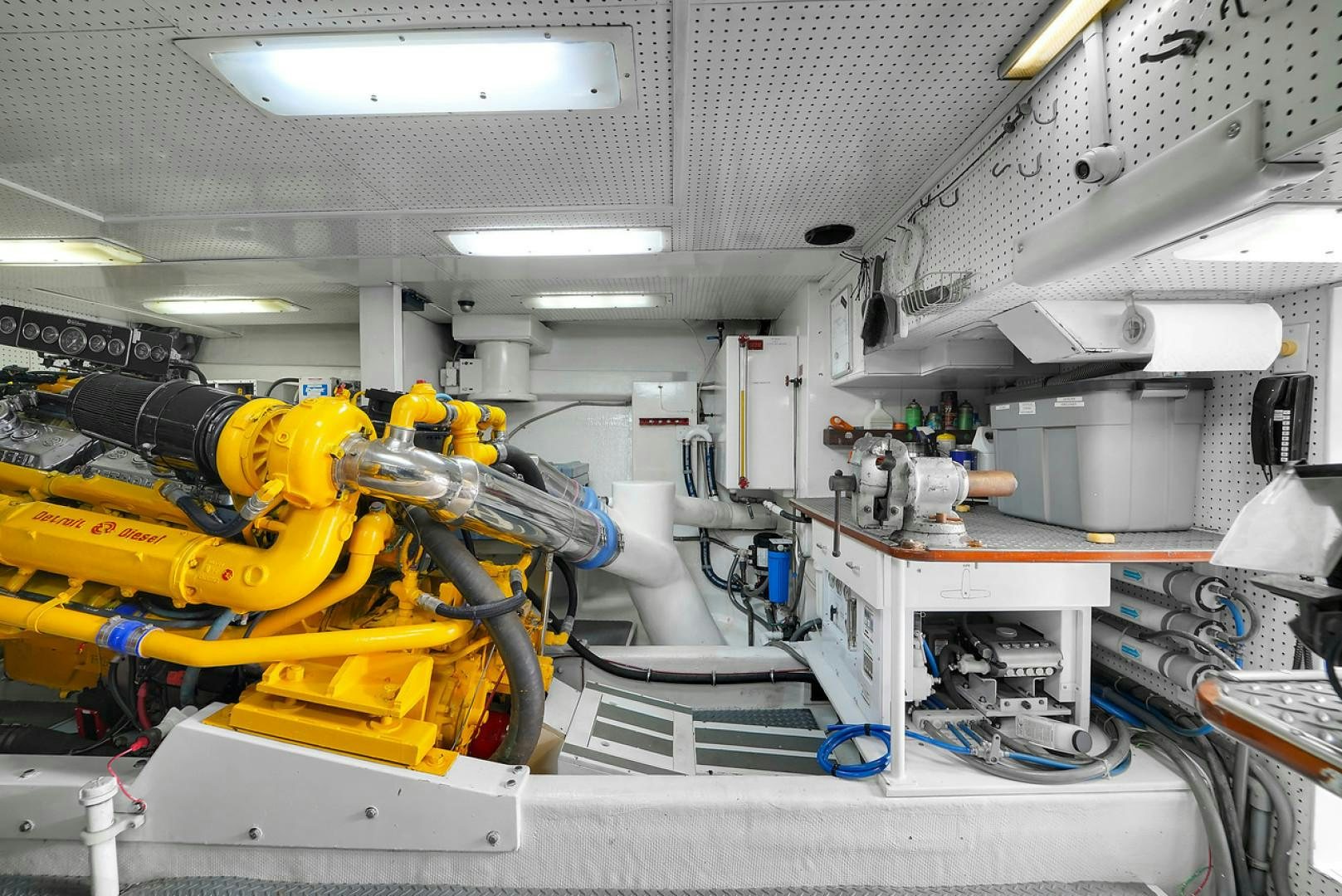 a machine with yellow tubes aboard STEALIN TIME Yacht for Sale