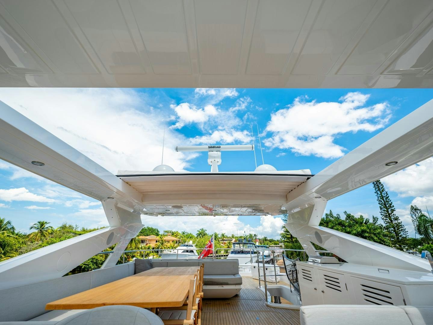 a large white boat aboard TATIS Yacht for Sale