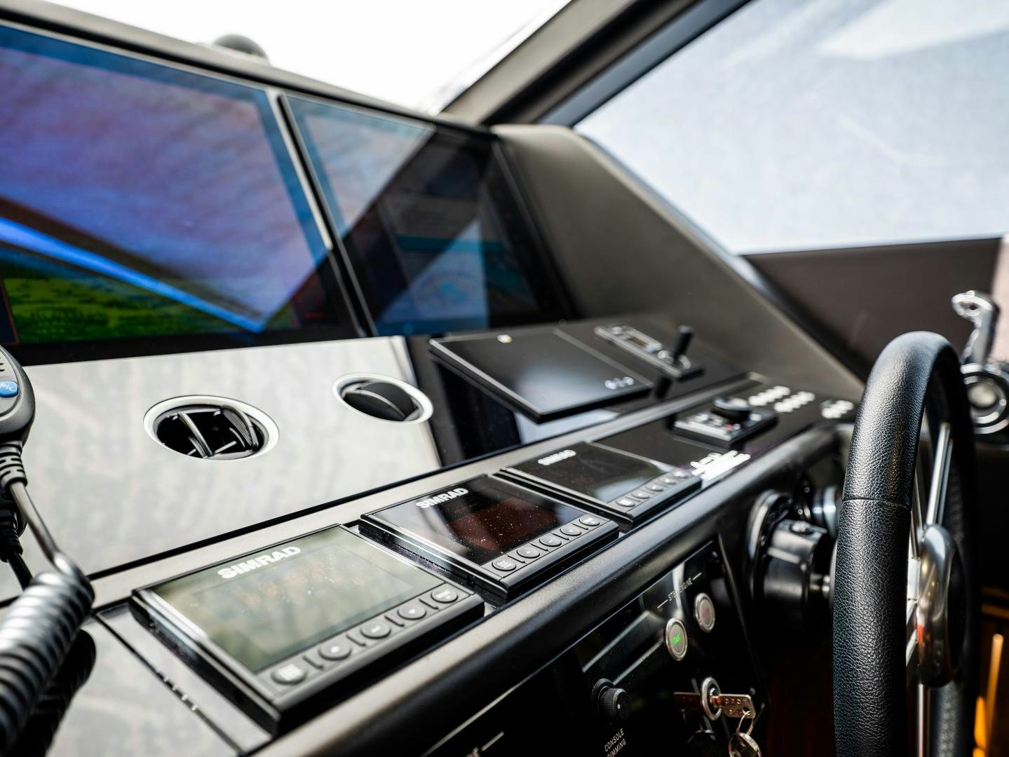 the inside of a car aboard TATIS Yacht for Sale