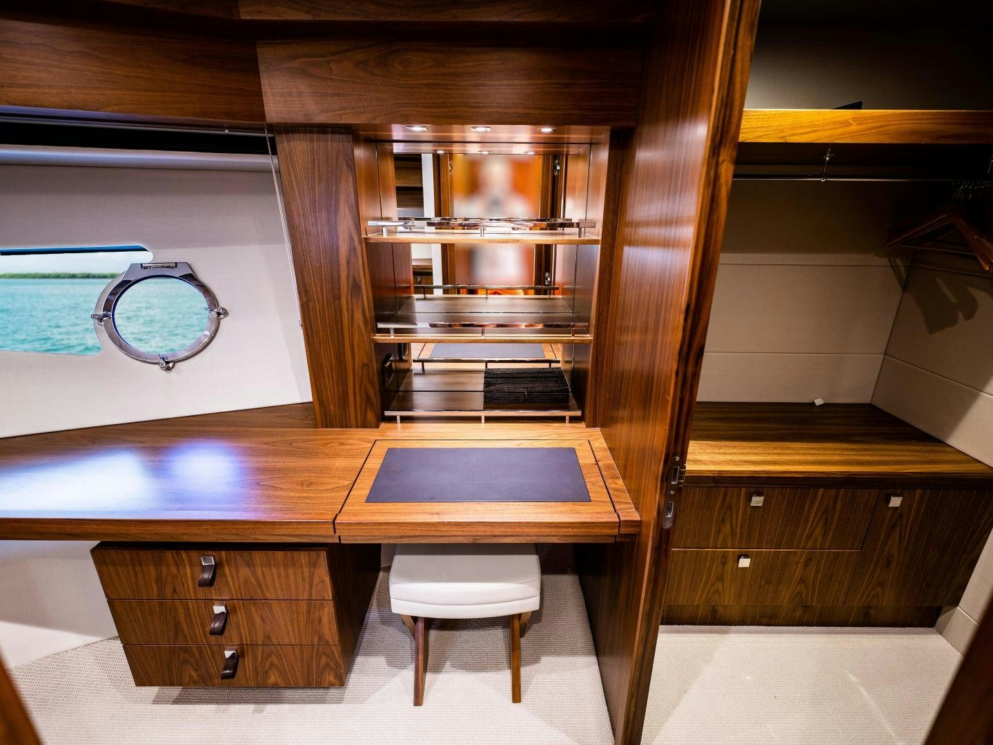 a room with a table and chairs aboard TATIS Yacht for Sale