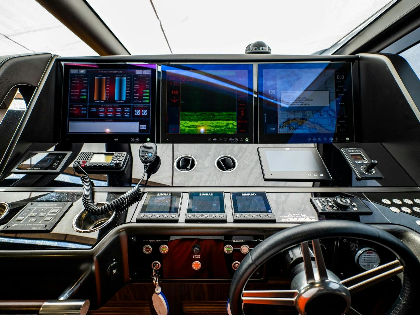 inside of a cockpit aboard TATIS Yacht for Sale