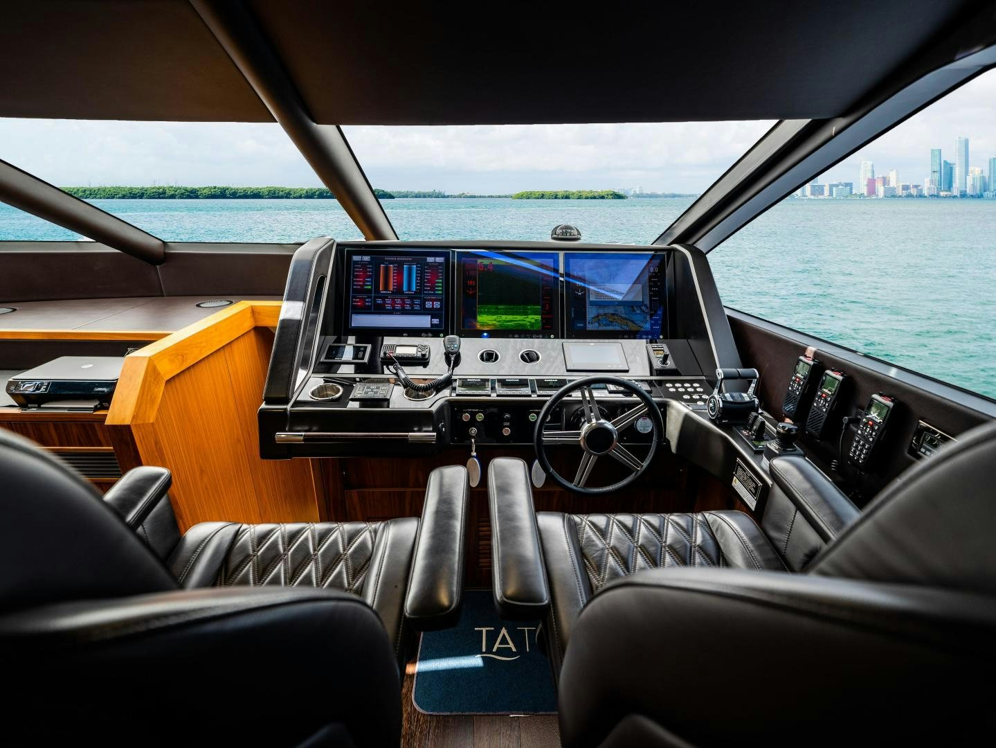 inside of a car aboard TATIS Yacht for Sale