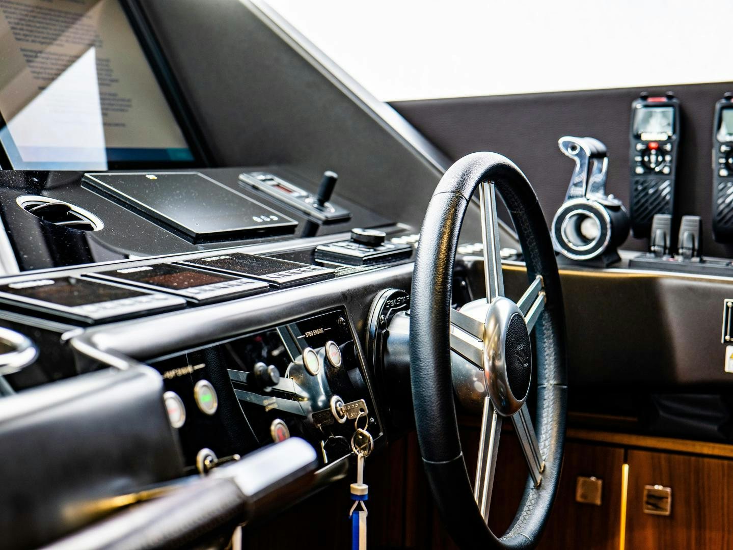the inside of a car aboard TATIS Yacht for Sale