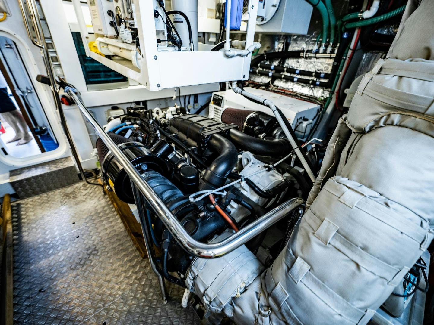 a car with a hood aboard TATIS Yacht for Sale