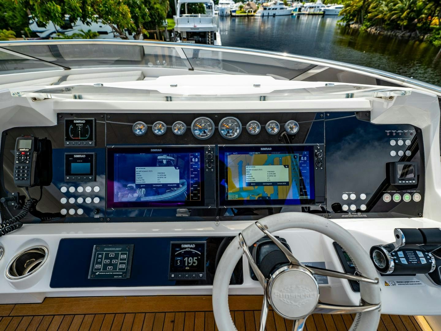 the inside of a car aboard TATIS Yacht for Sale