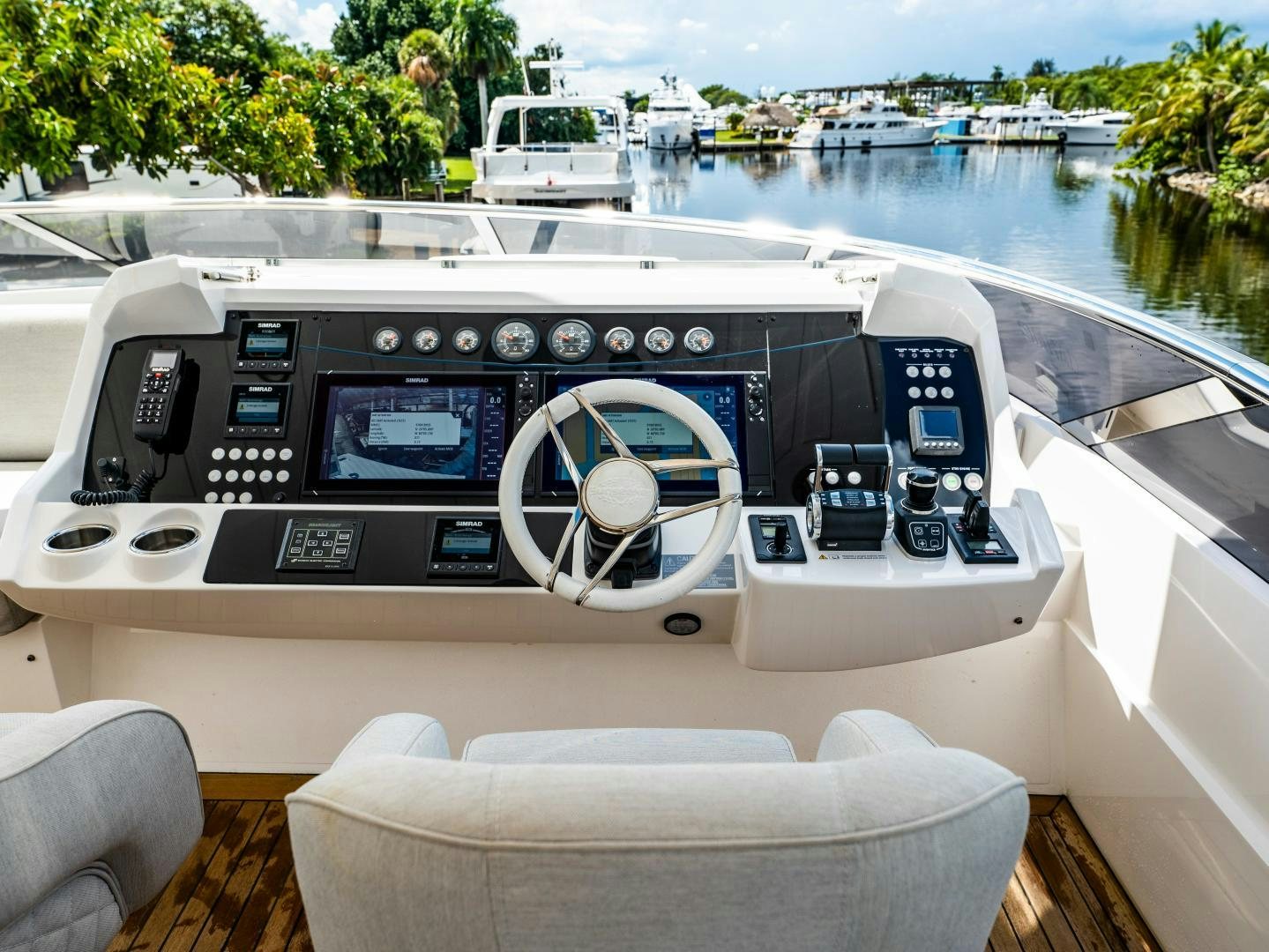 the cockpit of a boat aboard TATIS Yacht for Sale