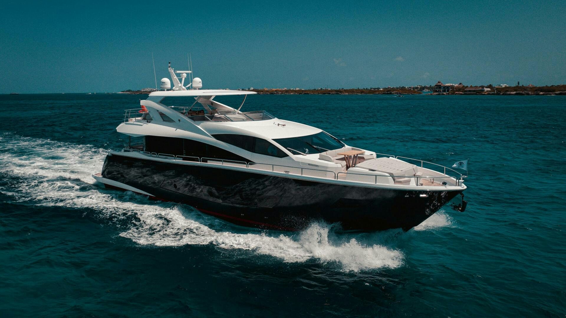 a boat on the water aboard TATIS Yacht for Sale