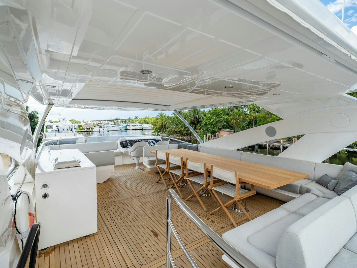 a boat on a deck aboard TATIS Yacht for Sale