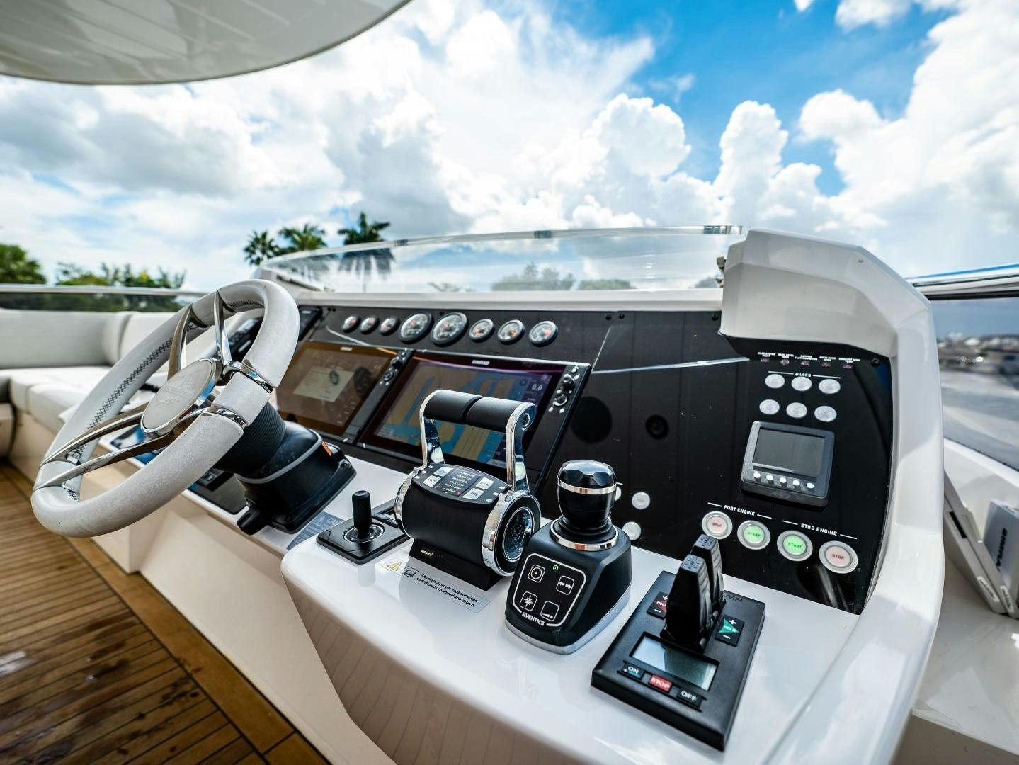 a cockpit of an airplane aboard TATIS Yacht for Sale