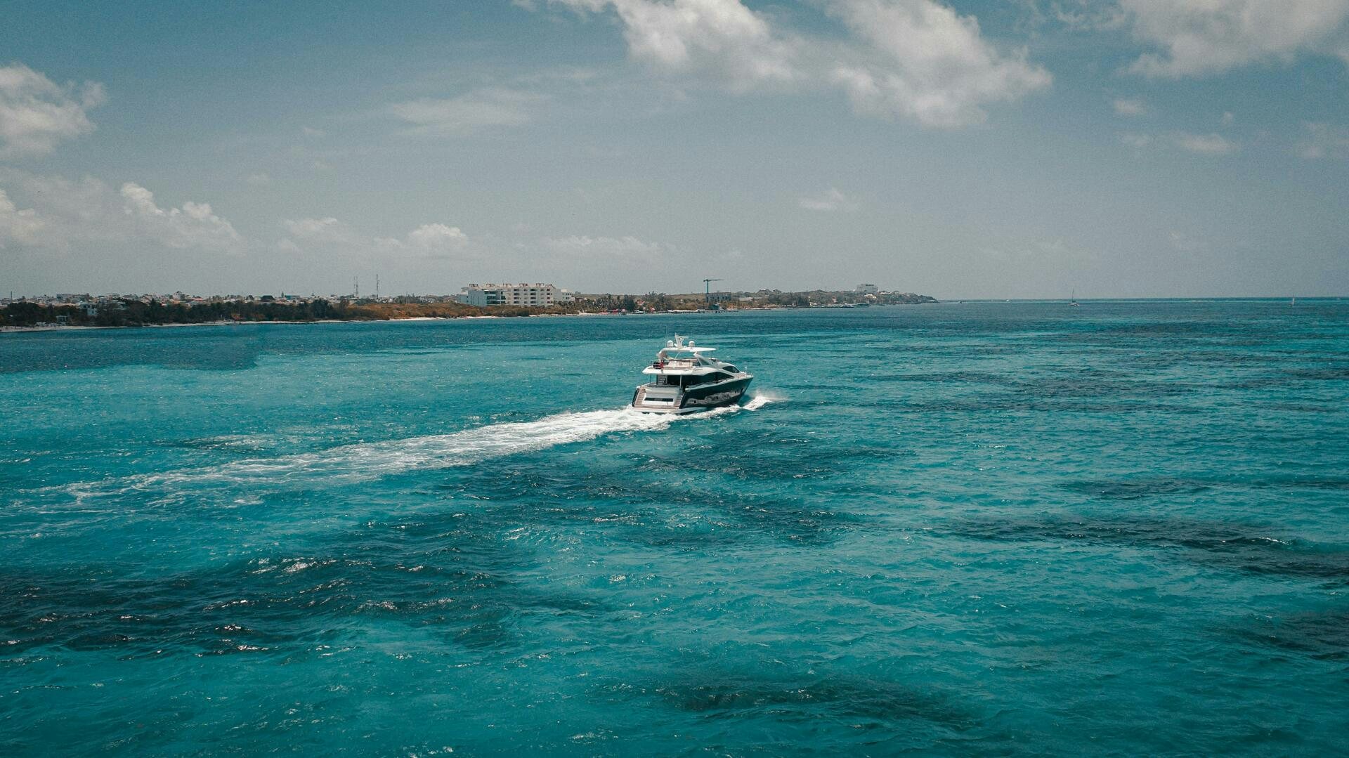 a boat on the water aboard TATIS Yacht for Sale