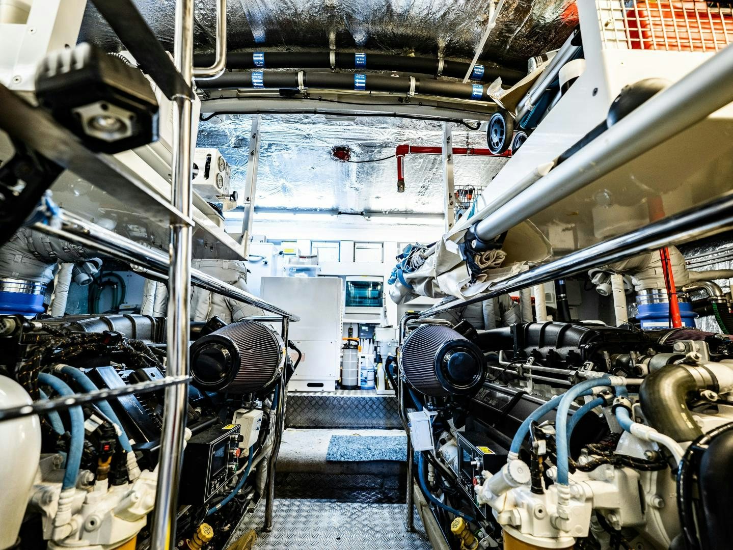 a large room with machinery aboard TATIS Yacht for Sale