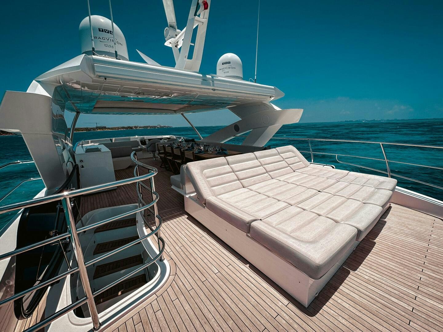 a boat on a deck aboard TATIS Yacht for Sale