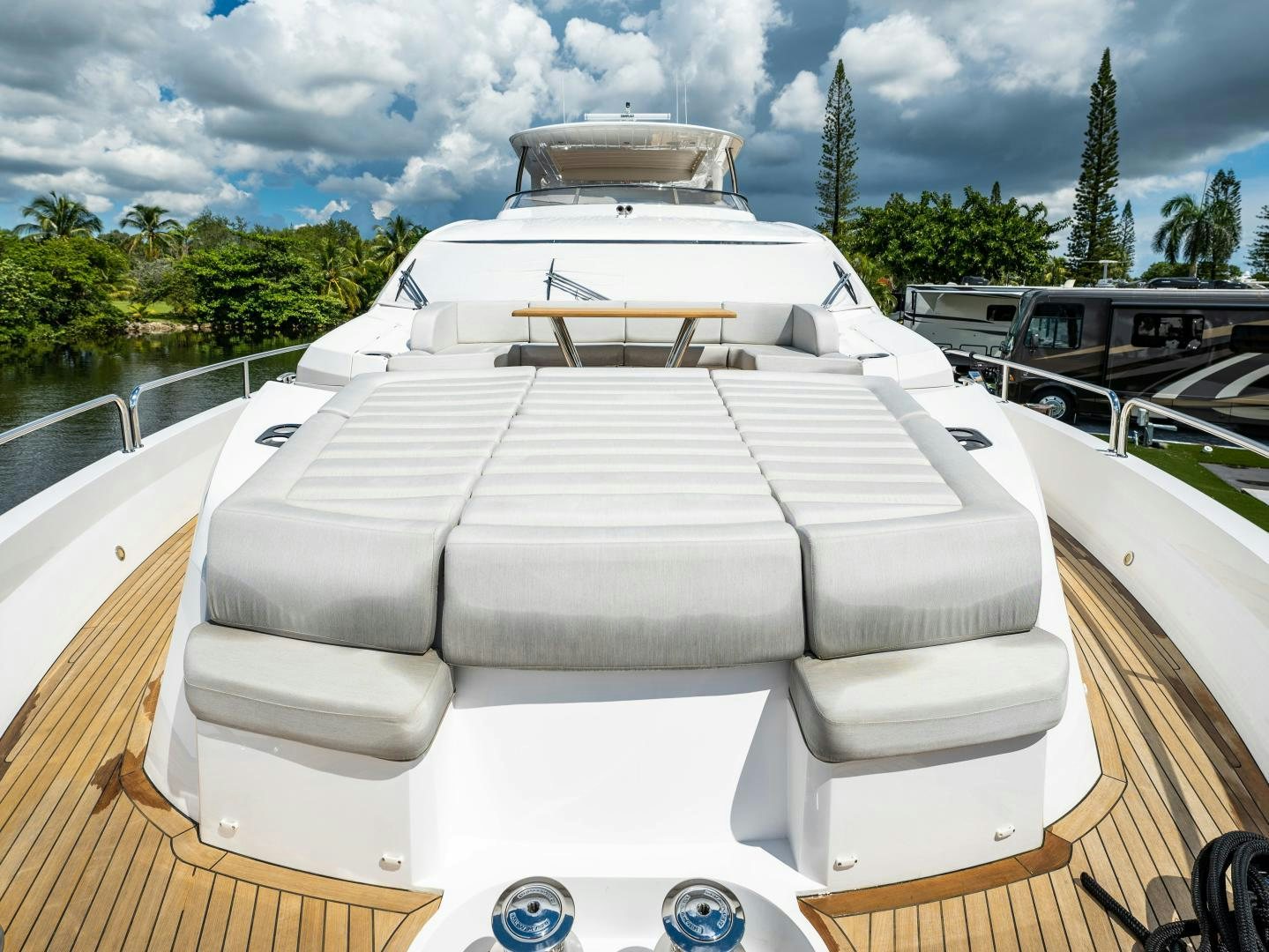 a boat on a deck aboard TATIS Yacht for Sale