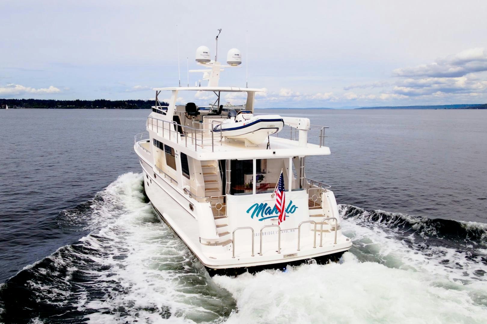 a boat on the water aboard MAHALO Yacht for Sale
