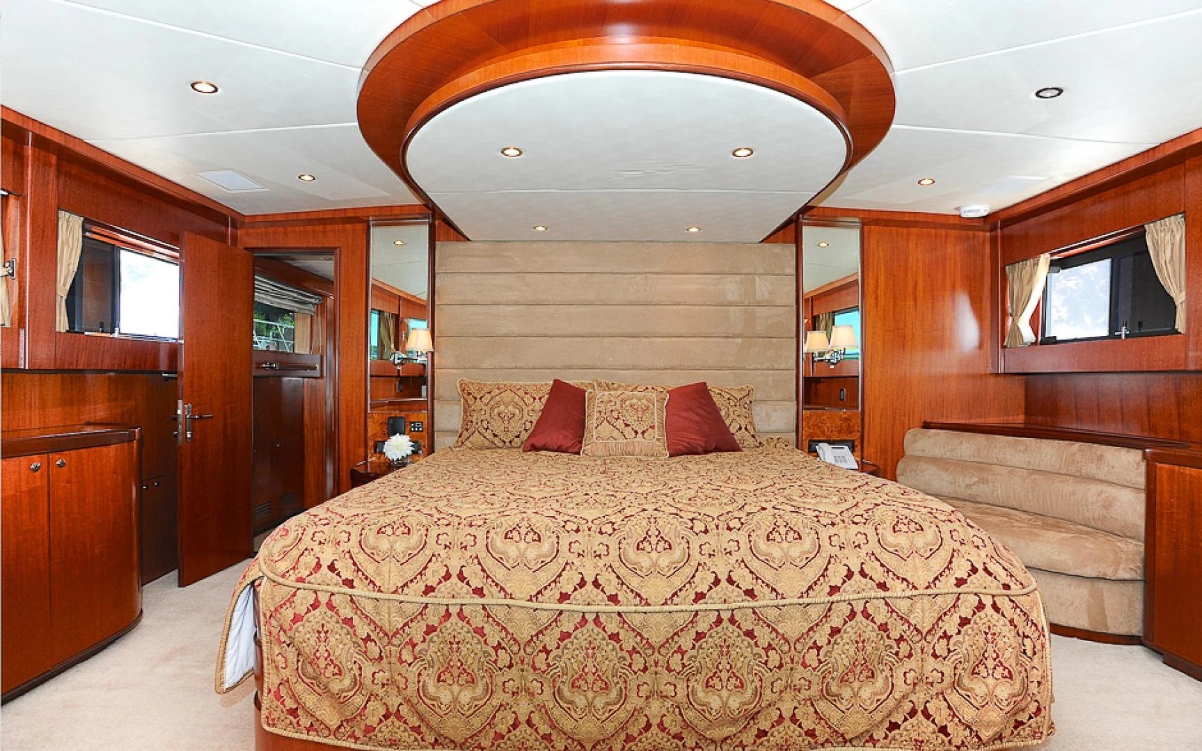 a bed in a room aboard MARANATHA Yacht for Sale