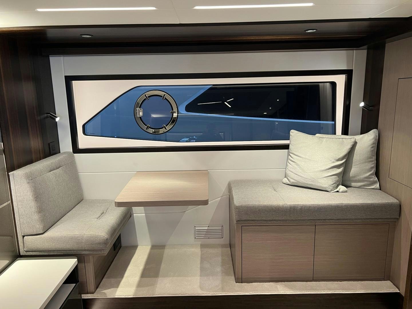 a room with a couch and a tv aboard DELICIA Yacht for Sale