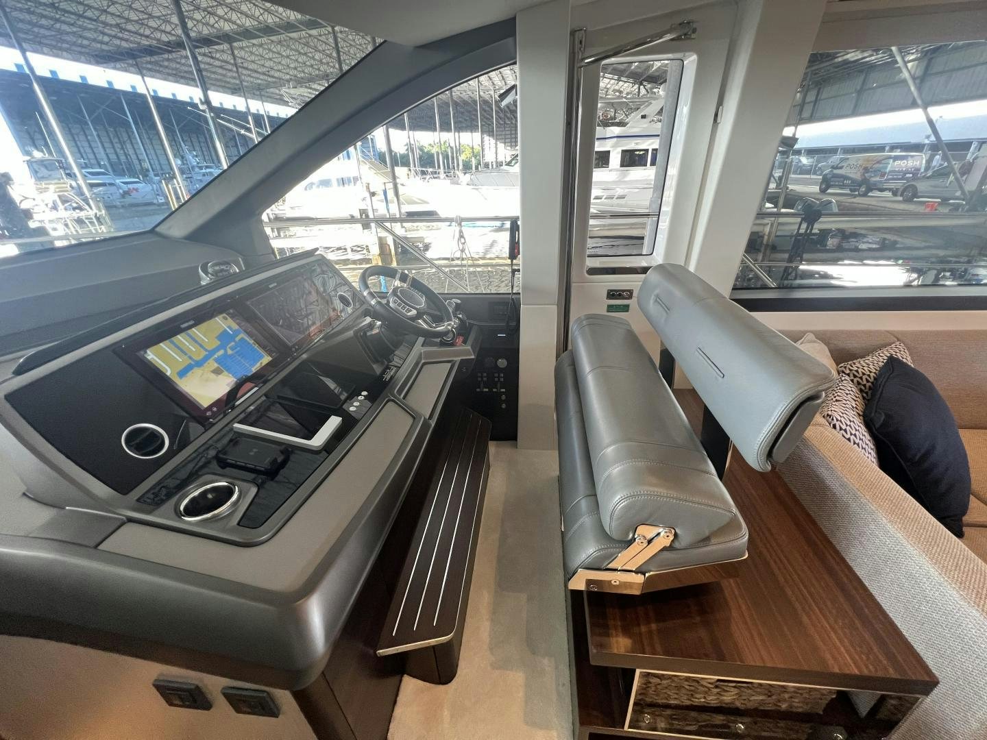 inside of a vehicle aboard DELICIA Yacht for Sale