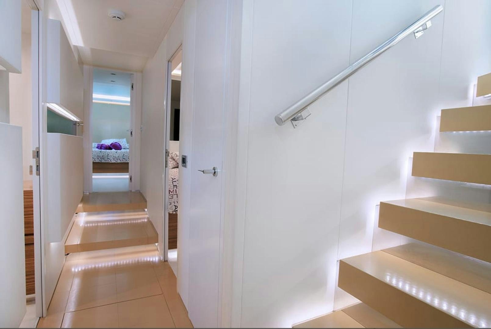 a staircase leading to a room aboard ALE.MIA Yacht for Sale