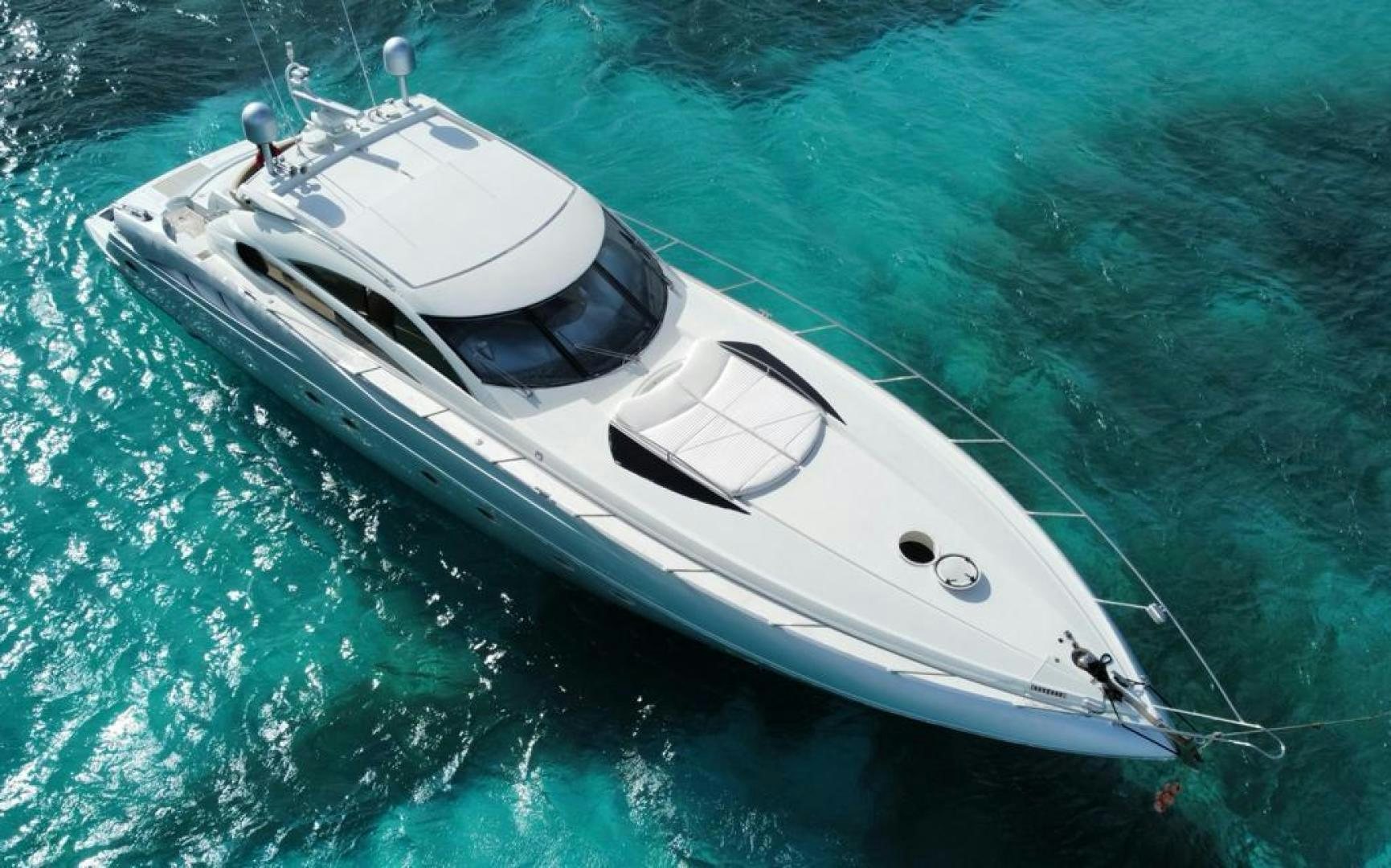 a white boat in the water aboard Highlander Yacht for Sale