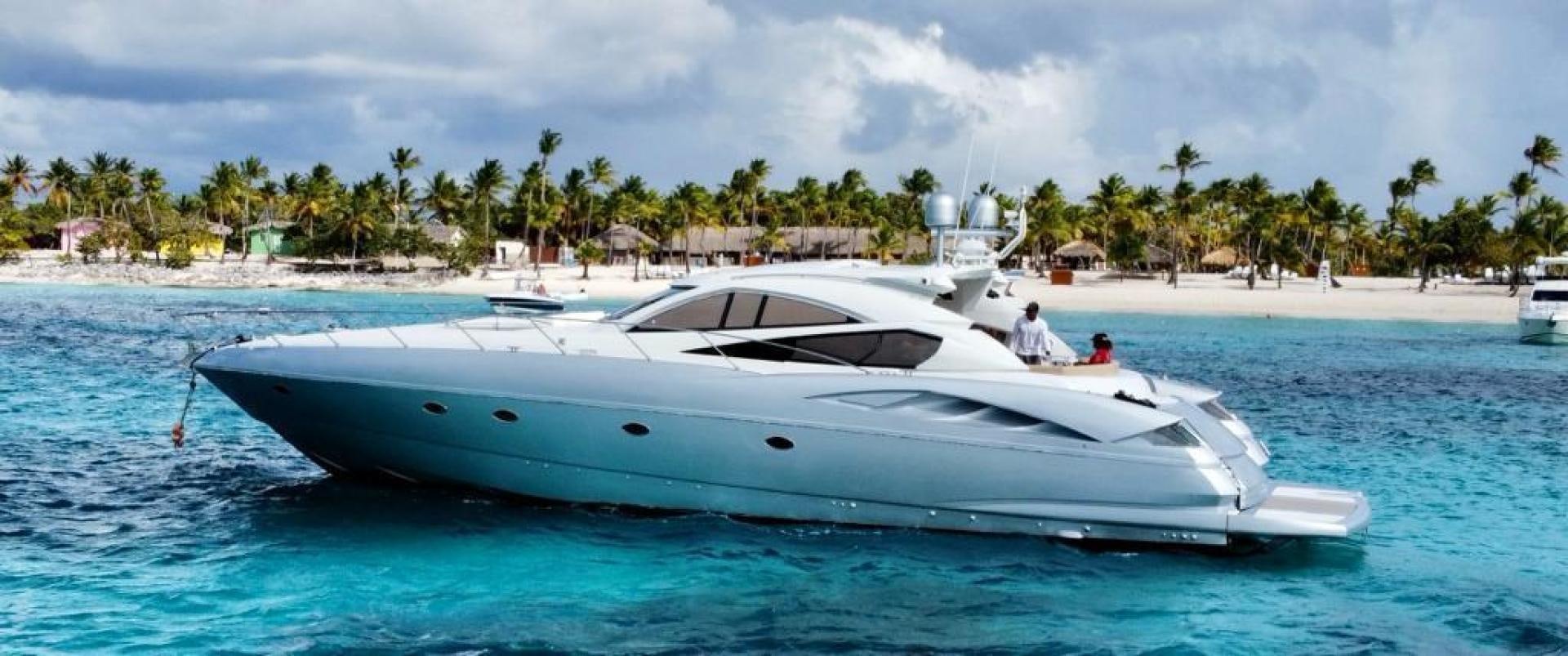 a white yacht in the water aboard Highlander Yacht for Sale