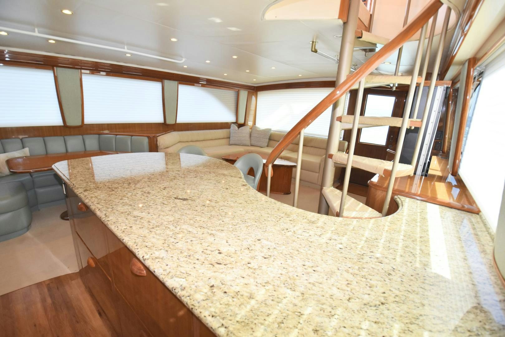 a large bed in a room aboard Hoof Hearted Yacht for Sale