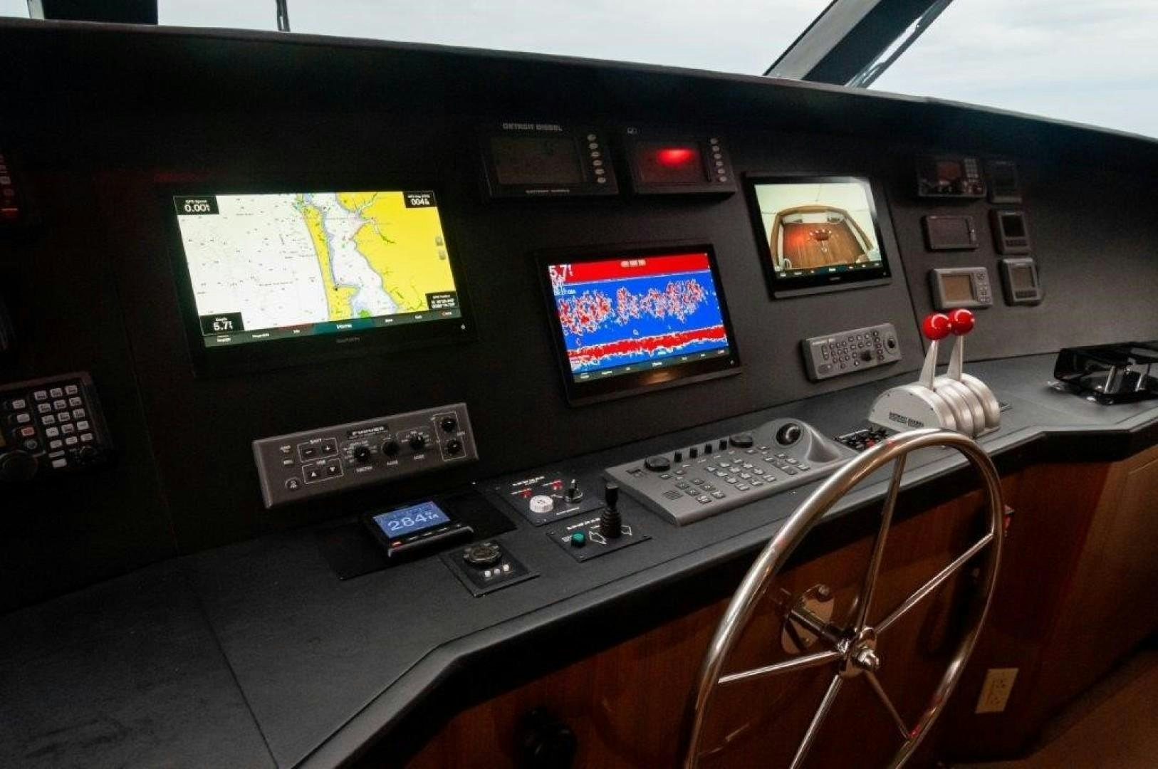 a control panel of a vehicle aboard Hoof Hearted Yacht for Sale