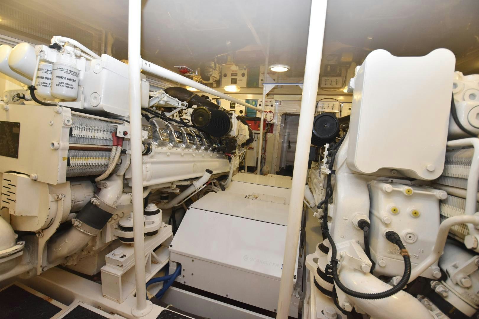 a large white machine with a large white cylinder aboard Hoof Hearted Yacht for Sale
