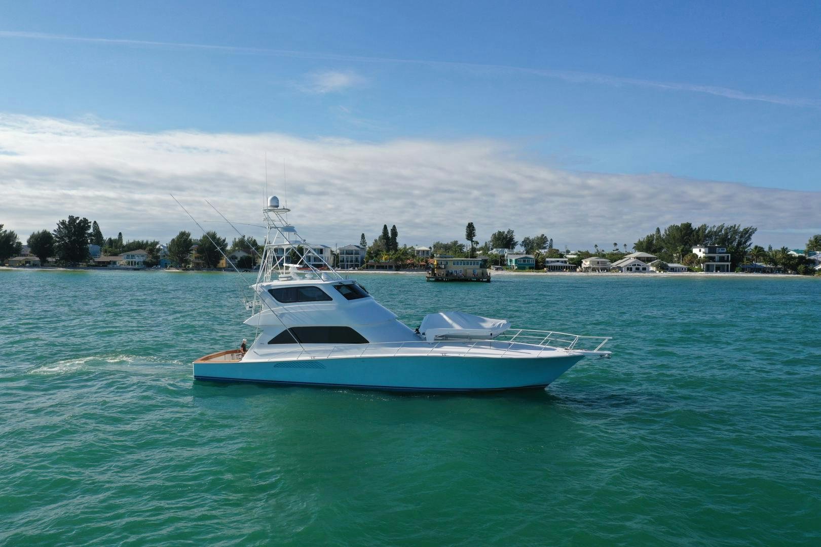 a boat in the water aboard Hoof Hearted Yacht for Sale