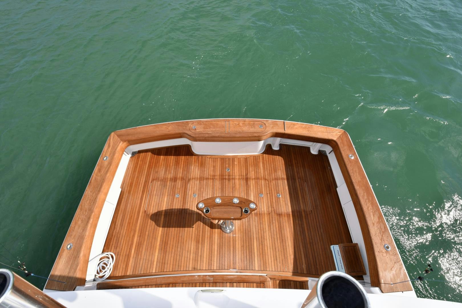 a wooden box with a handle aboard Hoof Hearted Yacht for Sale