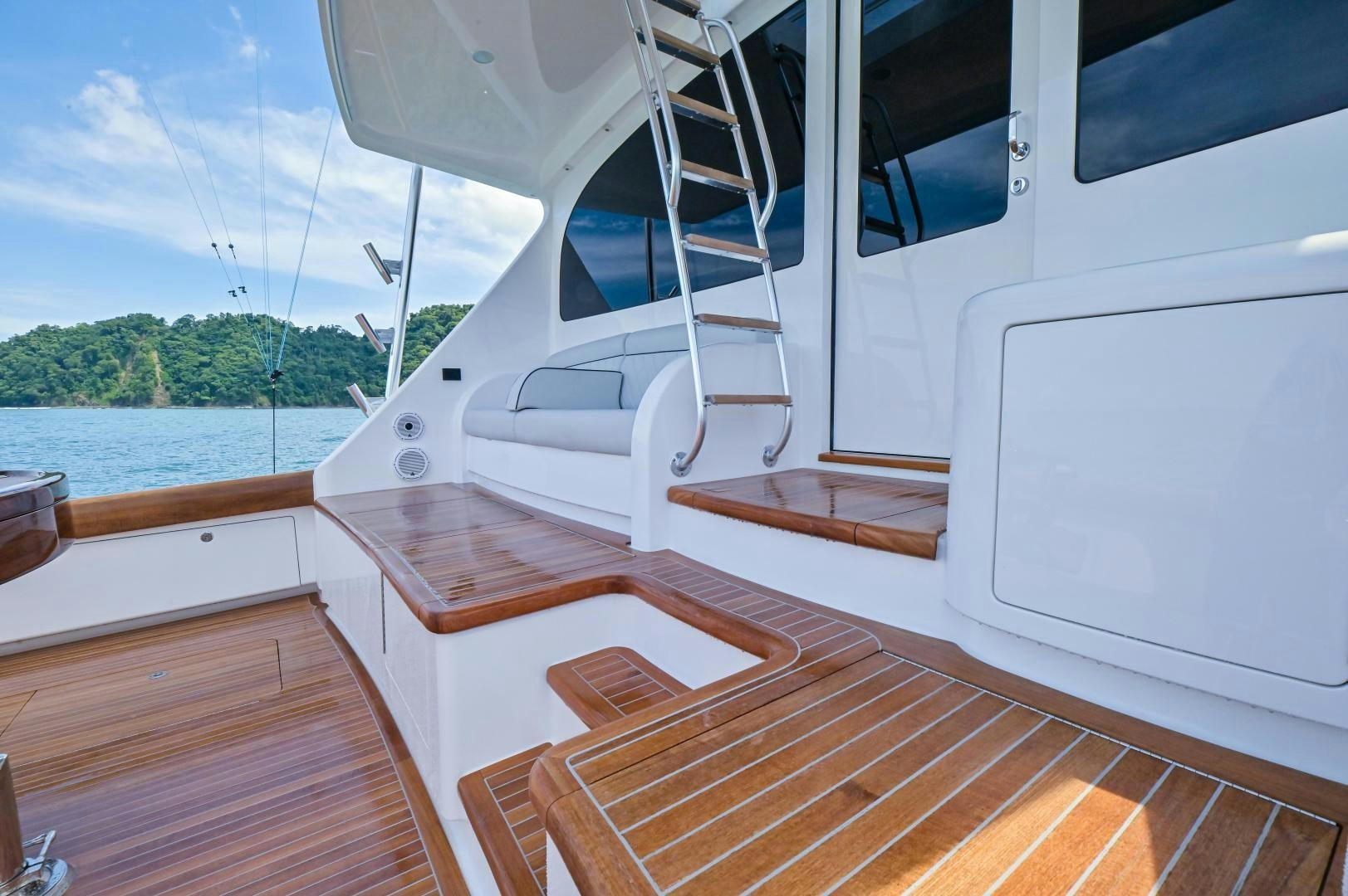a boat on a deck aboard EL LOBO Yacht for Sale