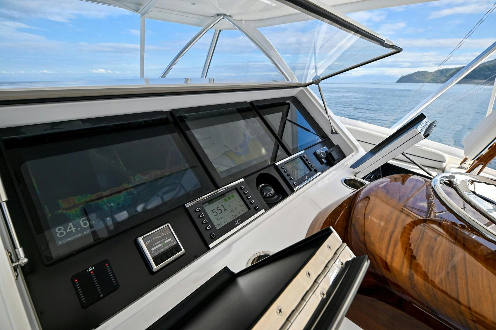 the inside of a car aboard EL LOBO Yacht for Sale
