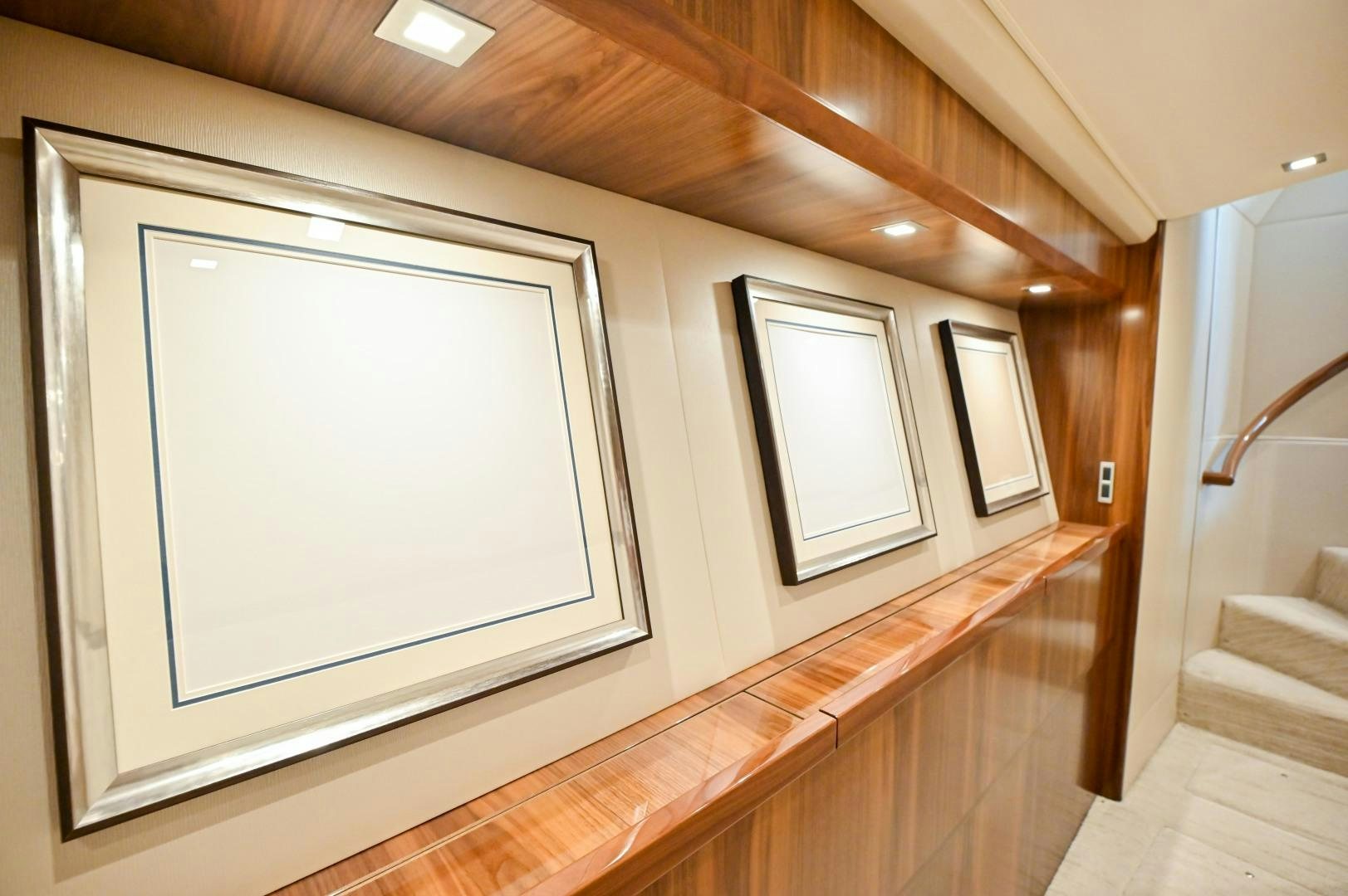 a room with a large screen aboard EL LOBO Yacht for Sale