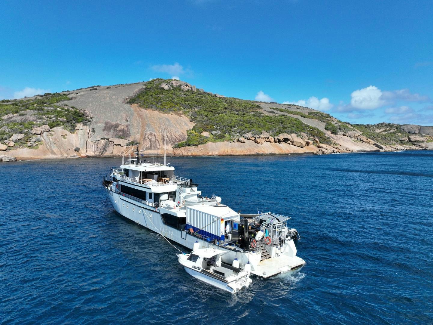 a boat on the water aboard SOUTHERN CROSS Yacht for Charter