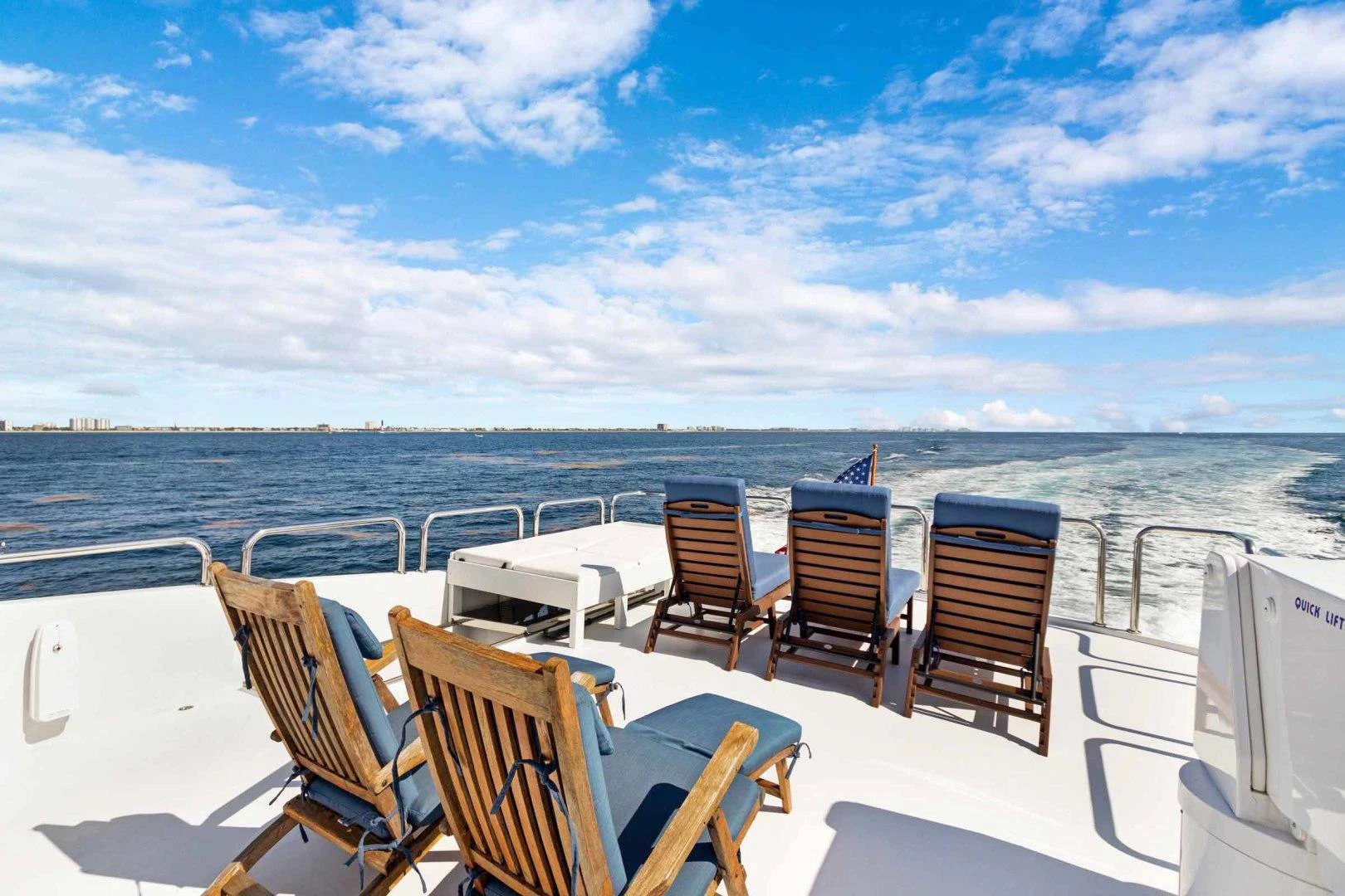 chairs on a deck aboard B HAPPY Yacht for Sale