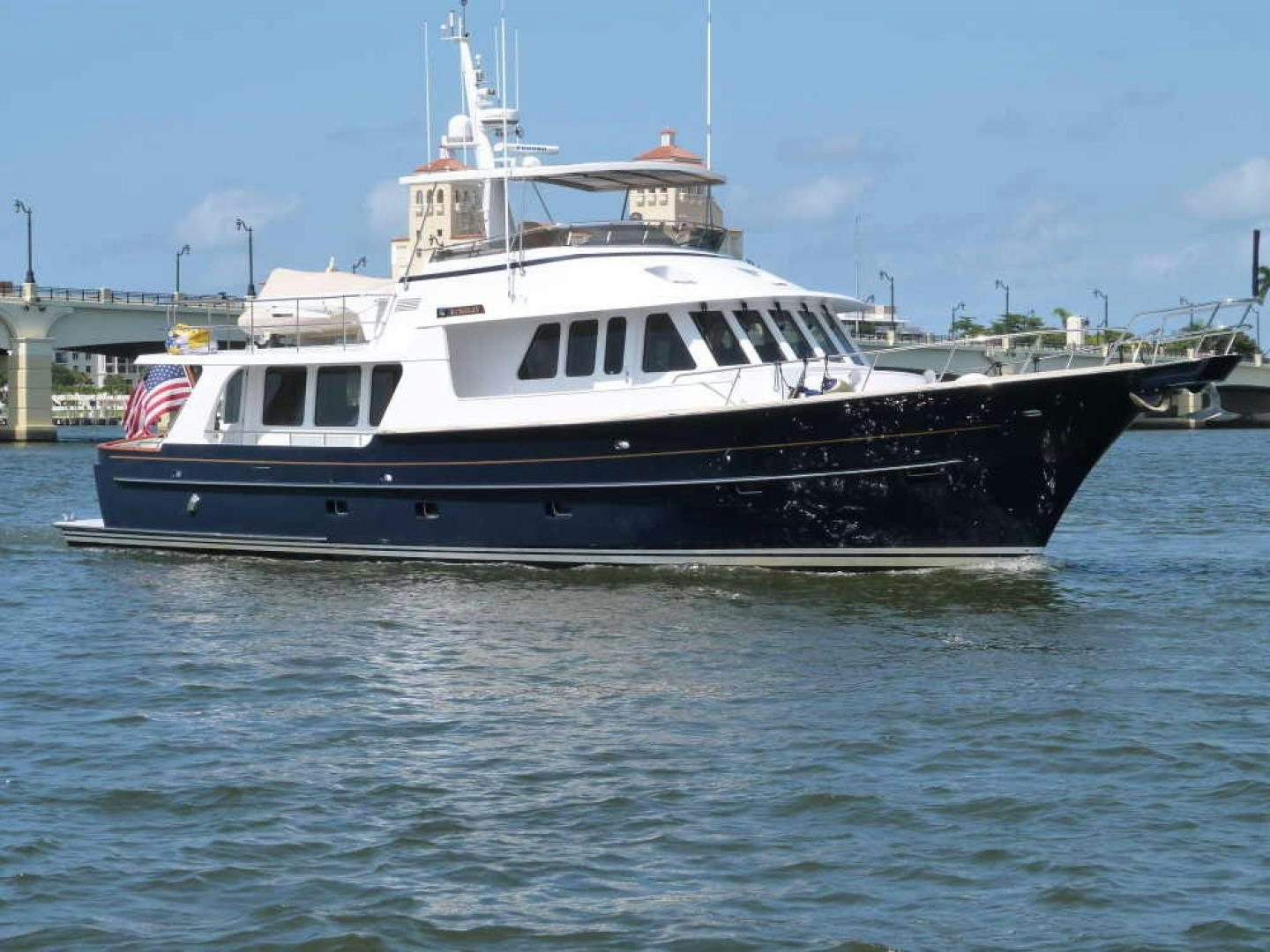 a large boat in the water aboard RANGELEY Yacht for Sale