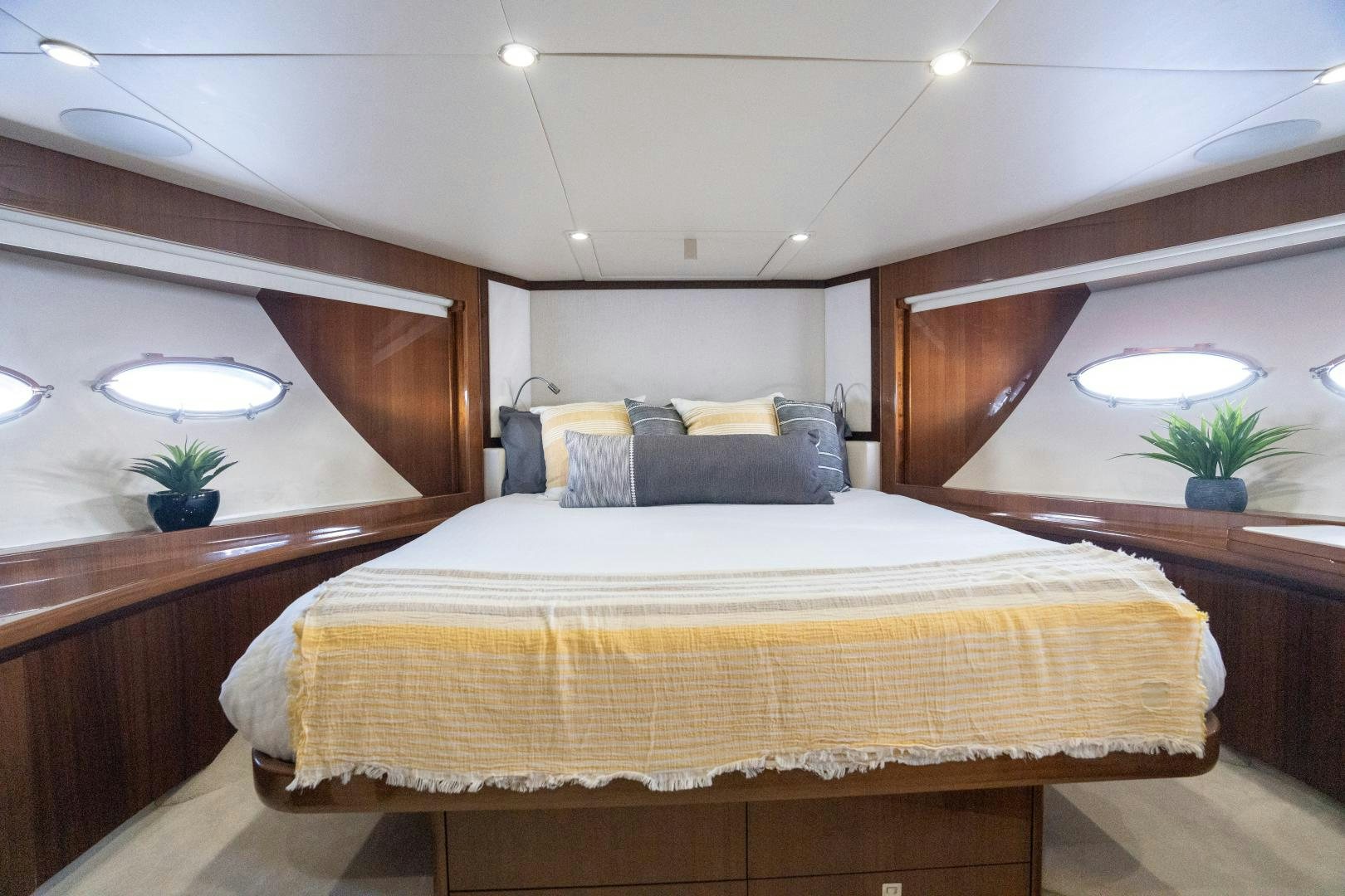 a bed in a room aboard STEPHANIE Yacht for Sale