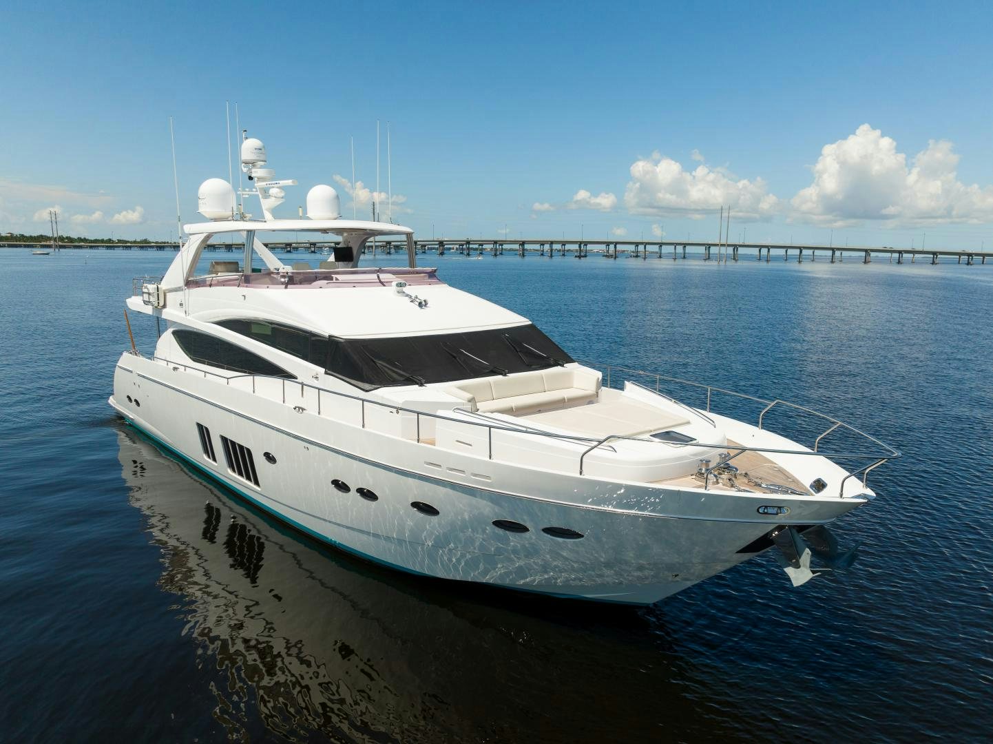 a white yacht in the water aboard STEPHANIE Yacht for Sale