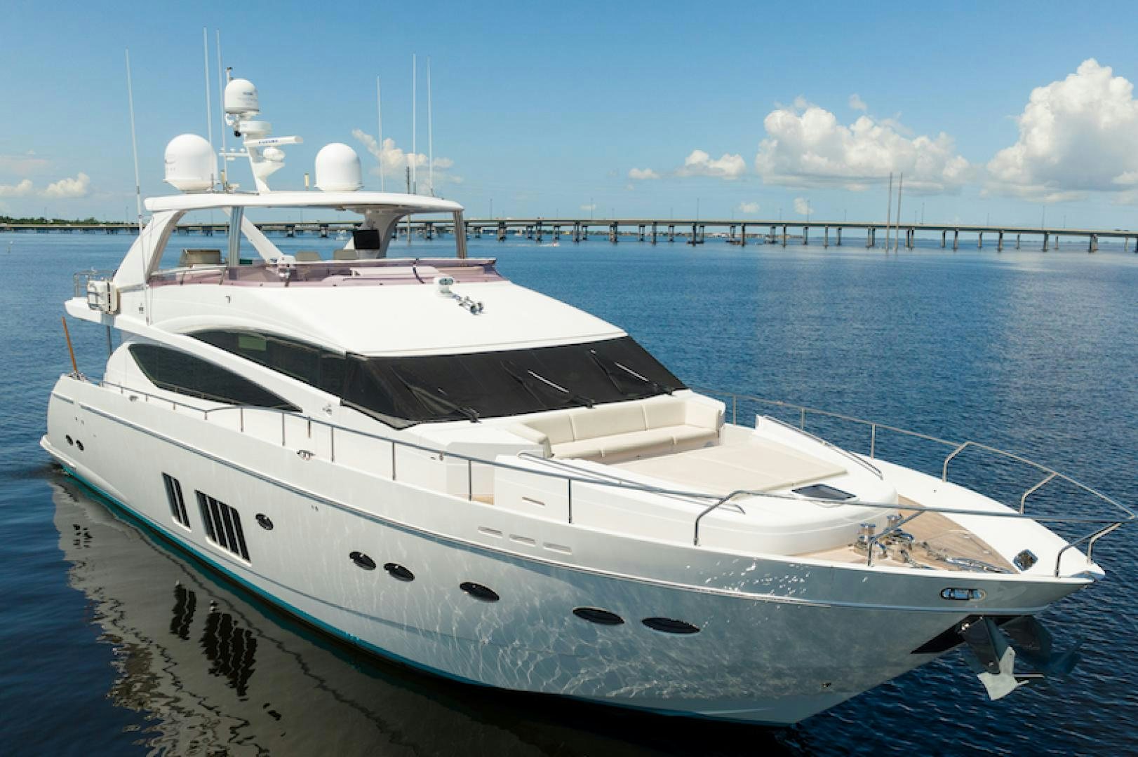 a white yacht on the water aboard STEPHANIE Yacht for Sale