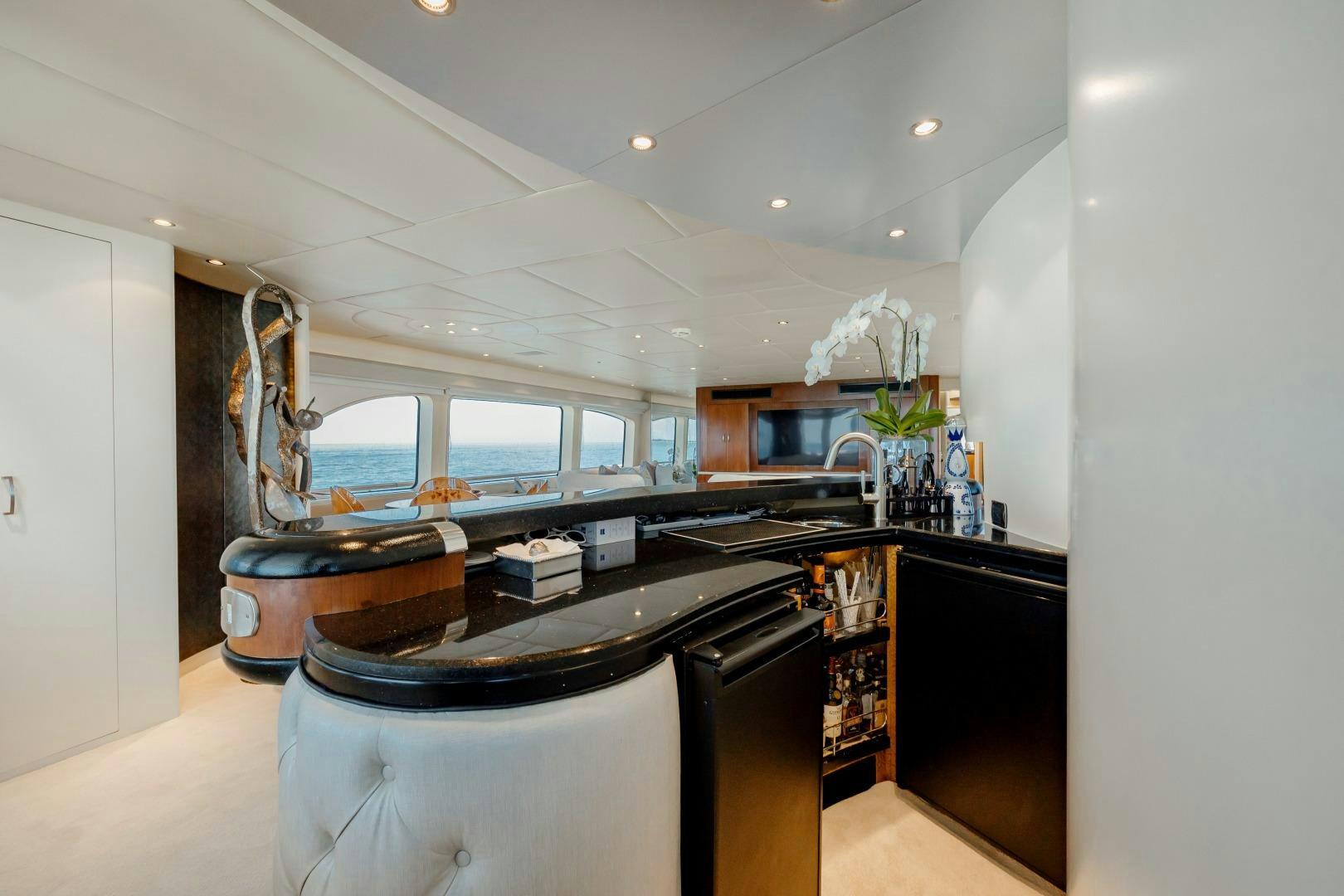 a kitchen with a large oven aboard CAPRICE Yacht for Sale