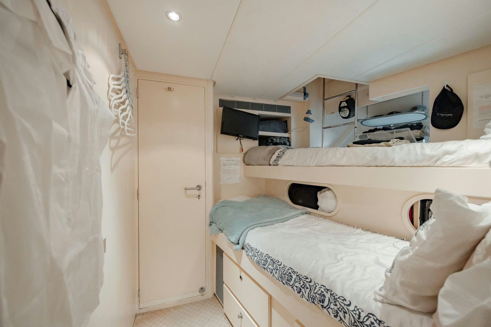beds in a room aboard CAPRICE Yacht for Sale