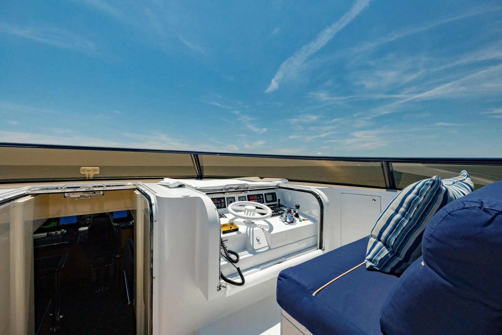 the inside of a car aboard CAPRICE Yacht for Sale