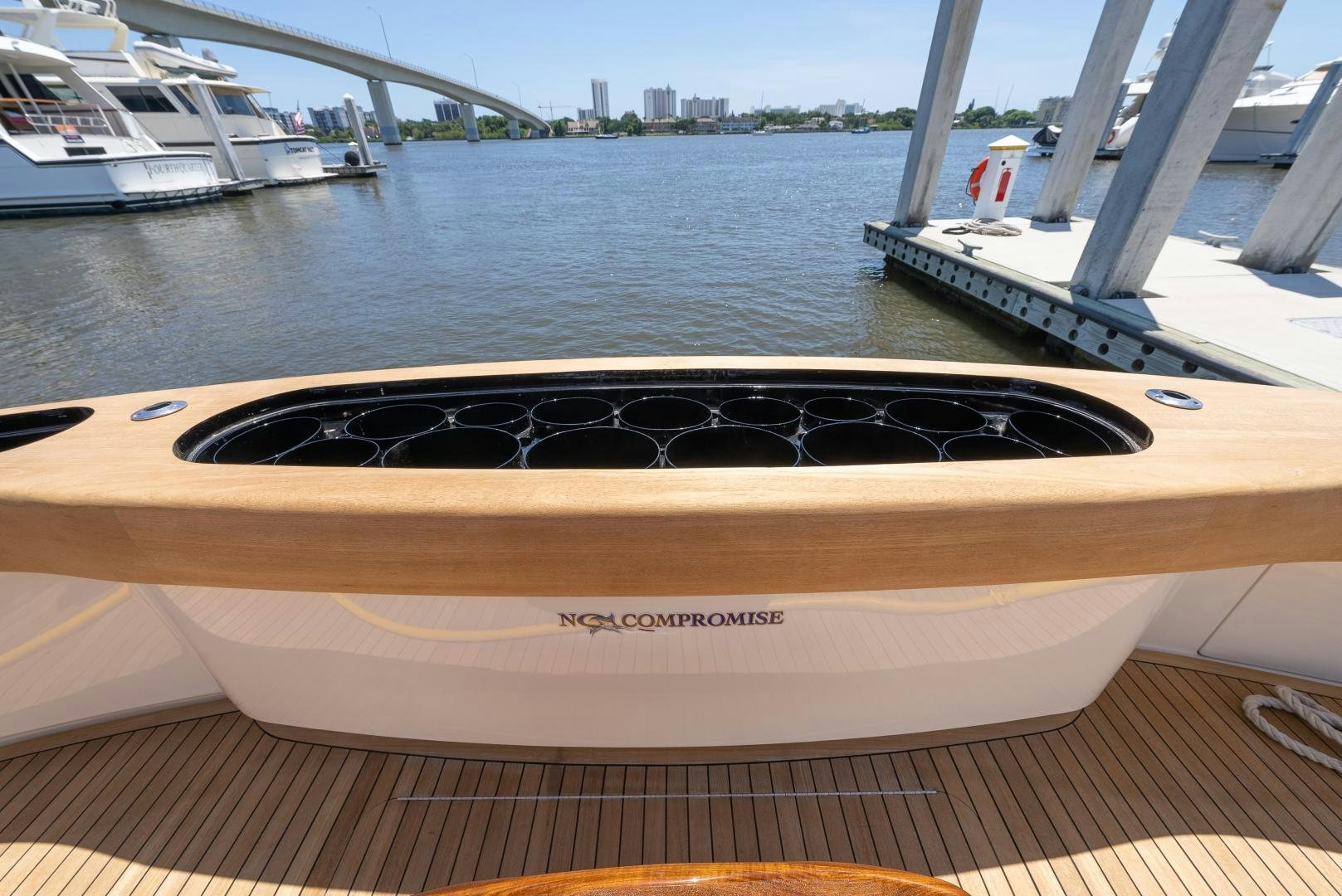 the front of a boat aboard SIR' REEL Yacht for Sale