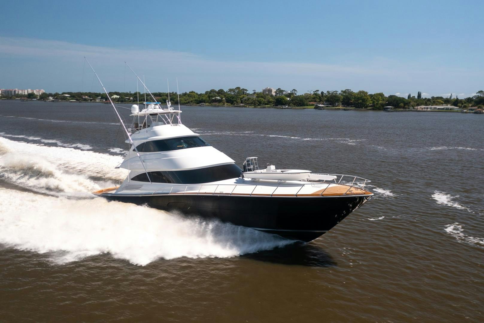 a boat splashing in the water aboard SIR' REEL Yacht for Sale