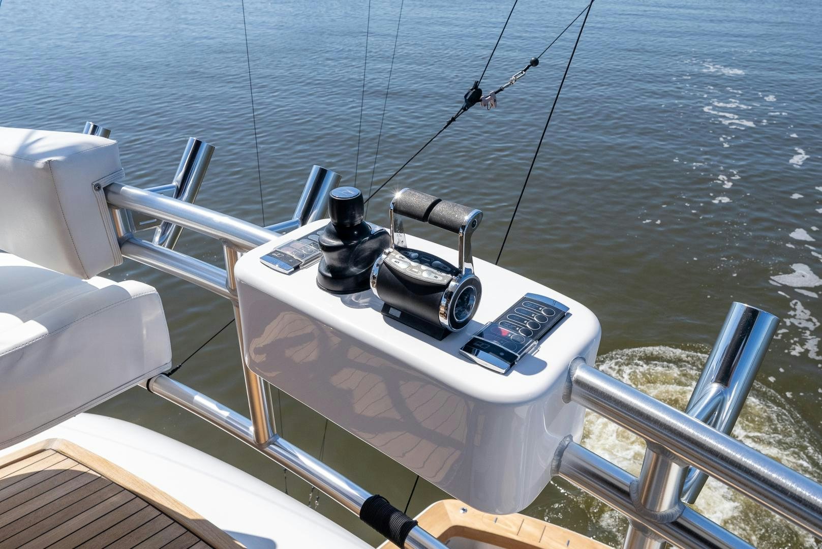 a boat with a camera on the front aboard SIR' REEL Yacht for Sale