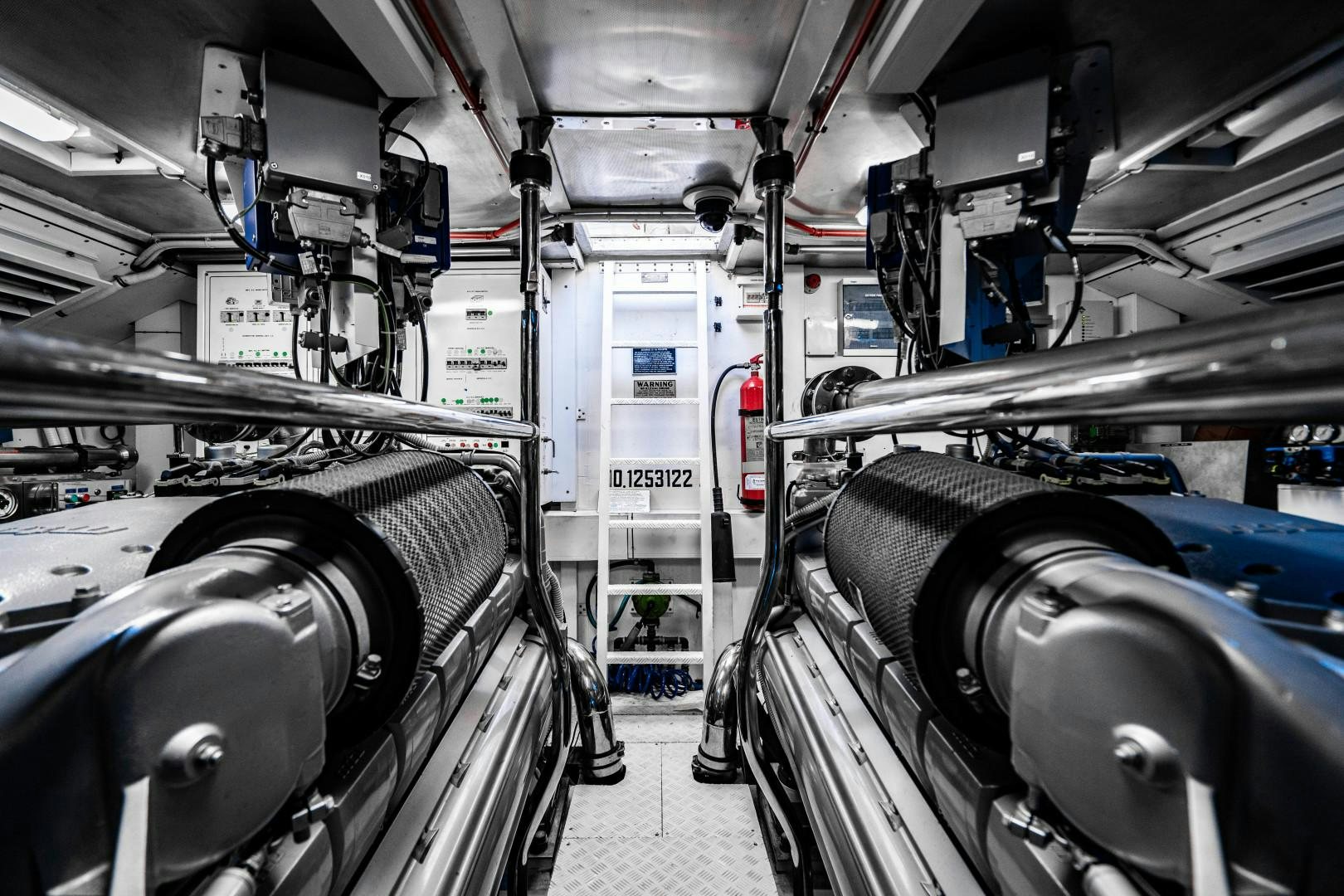 a large machine with large pipes aboard IV GIOCARE Yacht for Sale