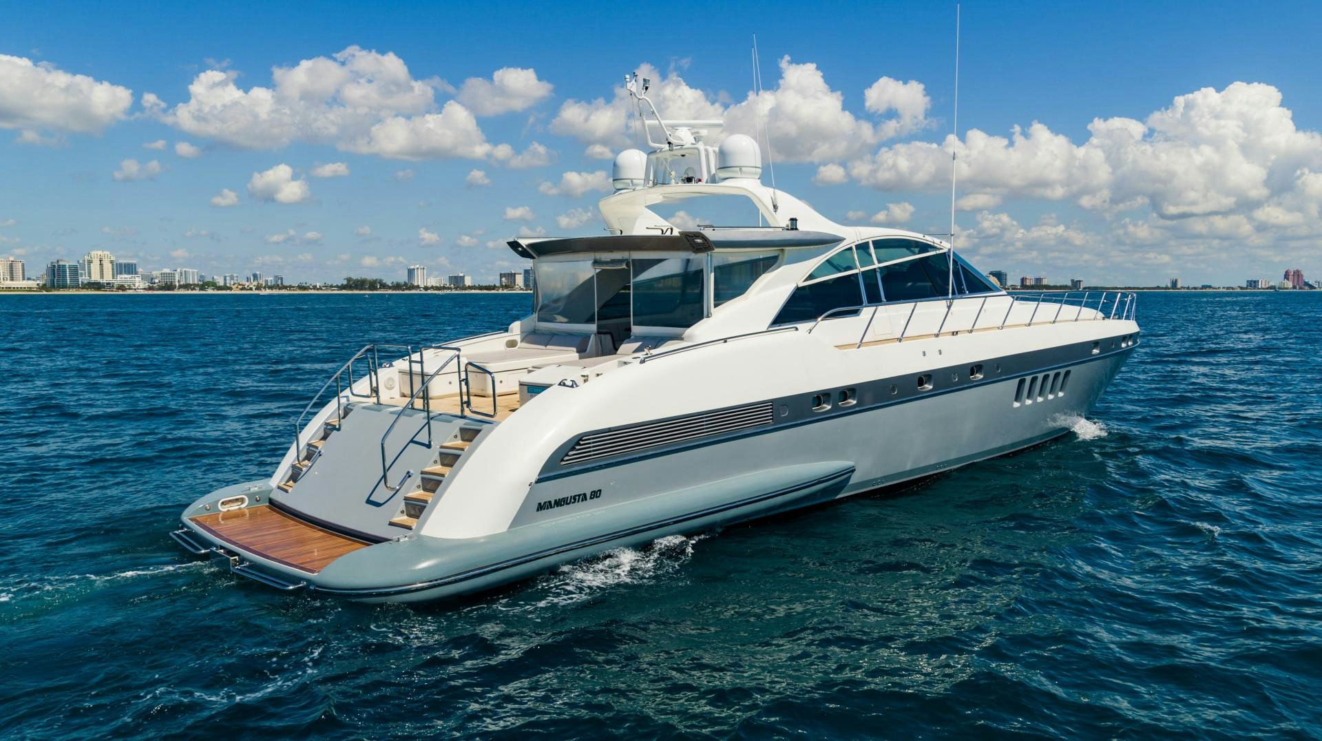 a boat in the water aboard IV GIOCARE Yacht for Sale