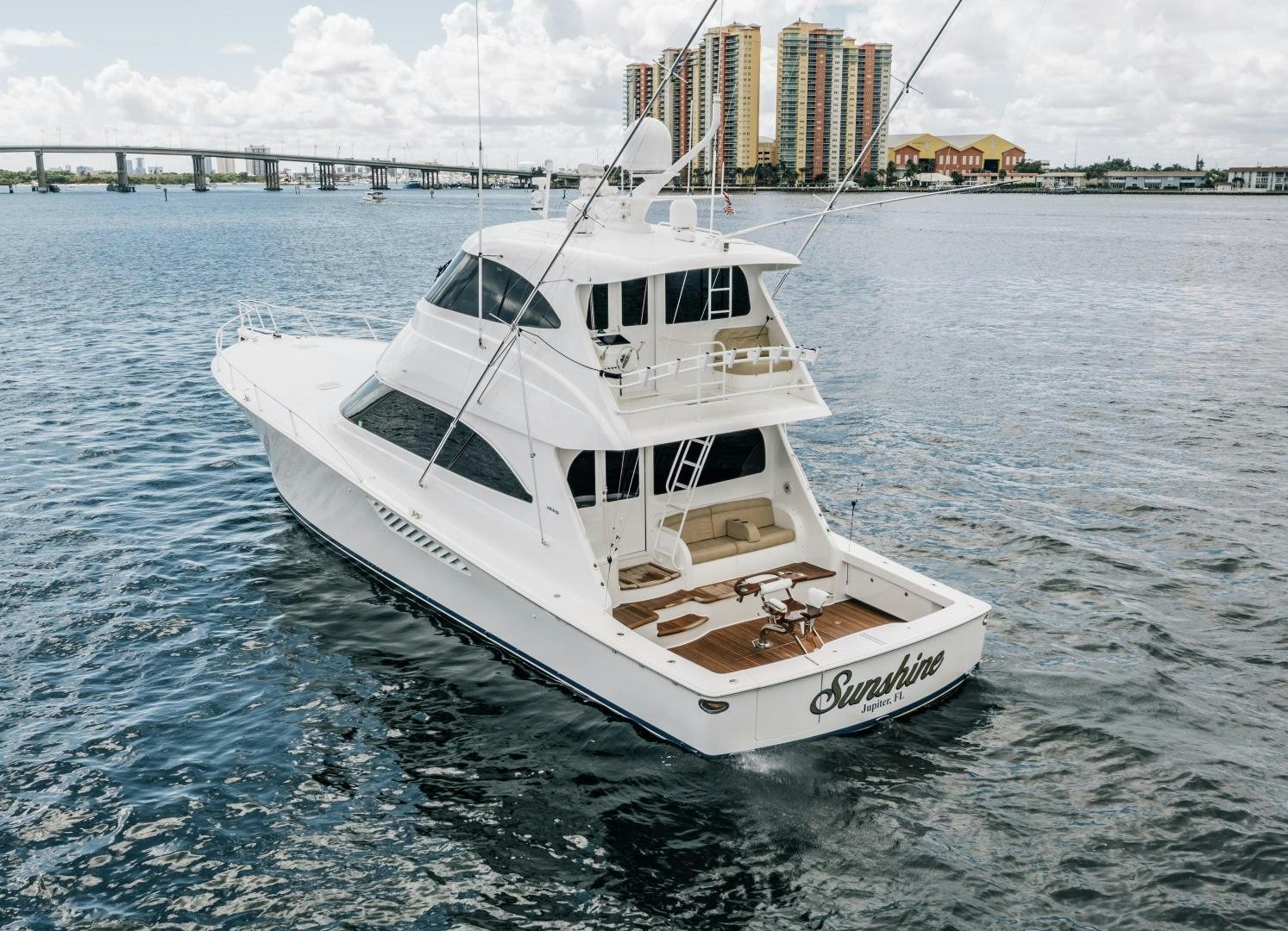 a white boat in the water aboard SUNSHINE Yacht for Sale