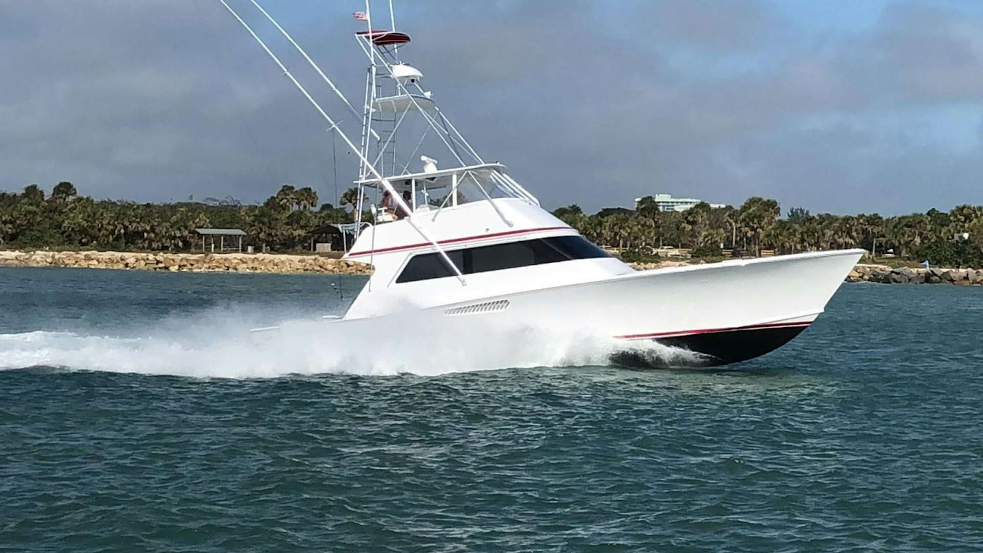 a boat on the water aboard RED WITCH Yacht for Sale