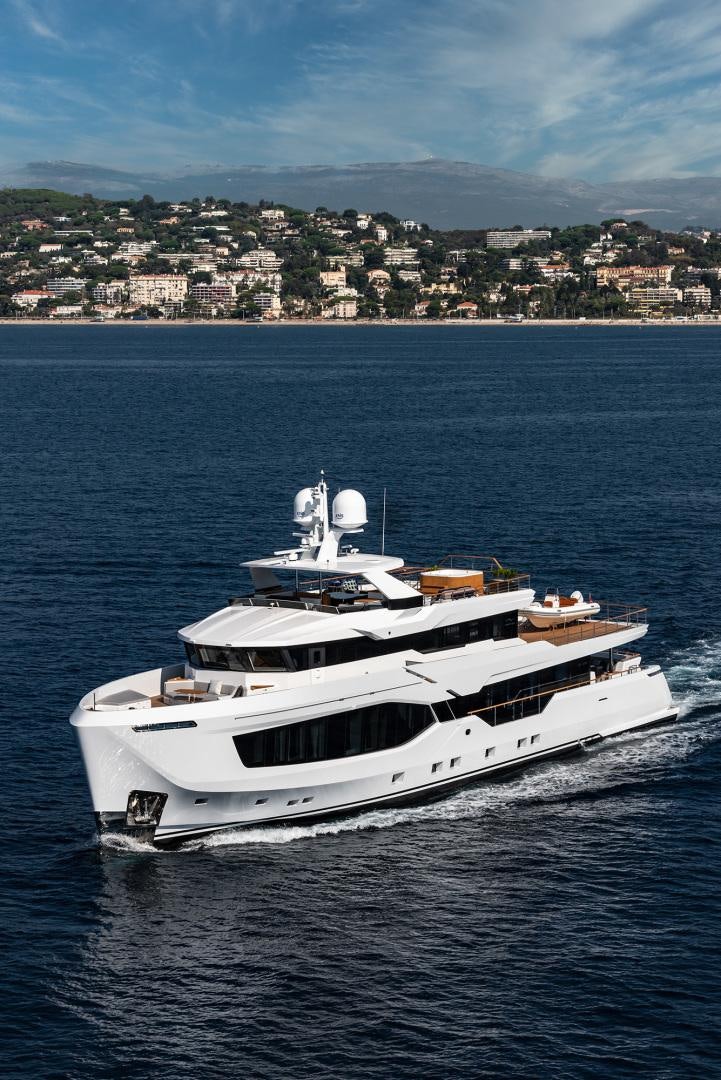 a white yacht in the water aboard NUMARINE 37XP Yacht for Sale