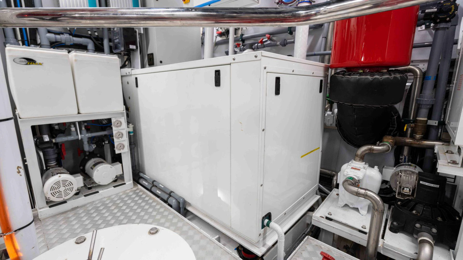 a large white machine aboard NEREUS Yacht for Sale